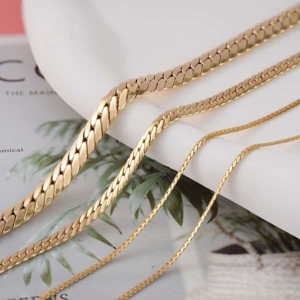 PCX Jewelry 7Mm 10Mm Pure Real Yellow Gold Au750 Hiphop Sterg Miami Italian Cuban K Curb Chains Men Wholesale