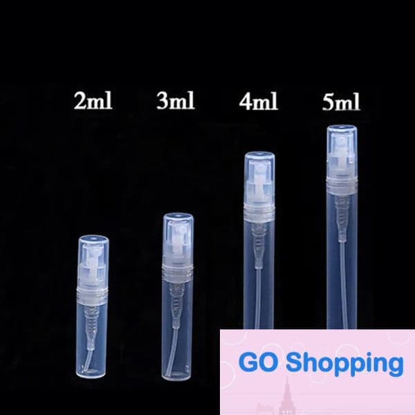 Fashion 50pcs 2ml 3ml 4ml 5ml Empty Transparent Plastic Spray Bottle Makeup Perfume Atomizer Refillable Bottle Perfume Spray