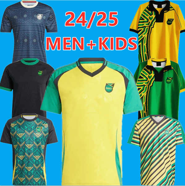 S-4xl 2024 2025 1998 Retro Jamaica Home Away Antonio Nicholson Soccer Jersey Morrison Bailey Lowe Bell Brown 24 25 Men Kids Football Shirts 999
