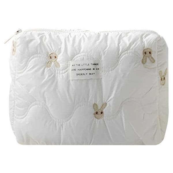 Womens makeup organizer bag embroidered rabbit cartoon makeup clutch with zipper used for toilet accessories 241031