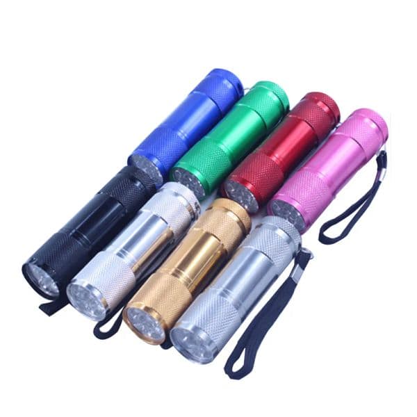 9LED UV Light LED Flashlight Torch Aluminum Lamp Flashlight 395NM