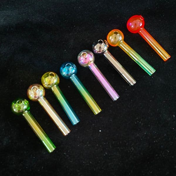 4 inches Colourful Thick Glass Oil Burner Pipe Smoking Pipes Tobcco Dry Herb Smoking Accessories Glass Tube