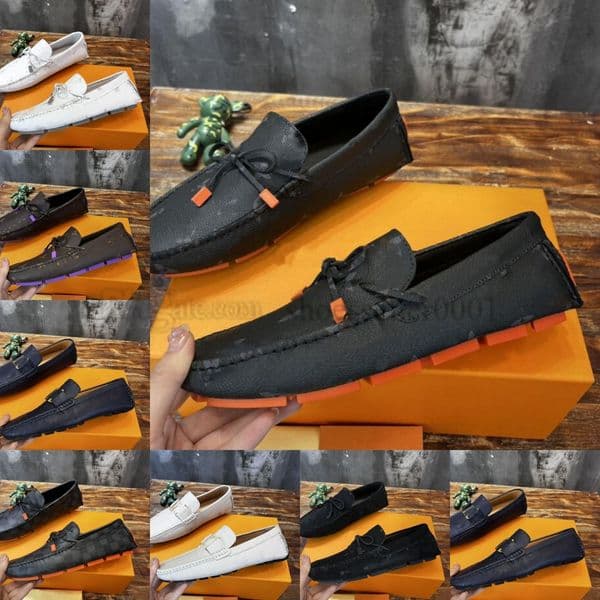 Top Quality Casual Shoe Men Women Designer Loafers Shoes Fashion Mens Genuine Leather Velet Outdoor Trainers Drivers Sneakers 39-46