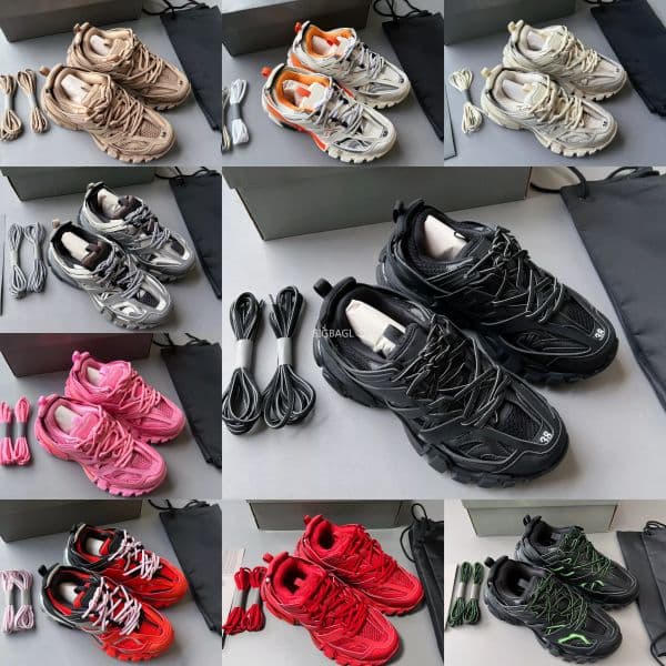 Track Designer Shoes Woman Sneakers 3.0 Runner Trainers Men Fashion Traienr Luxury Ylon Leather Strip Lace-up Low-top Shoe