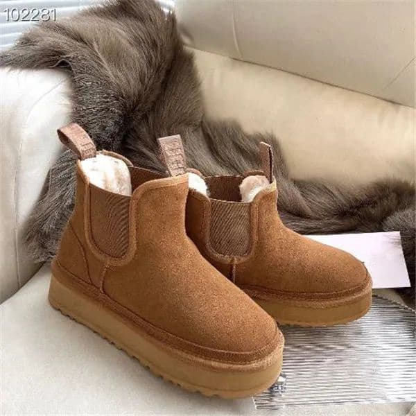 Womens F23 Neumel Platform Chelsea boots shoes Chestnut black chelsea Designer flat snow boot winter comfprt womens bootie putdoor sneakers US4-US12