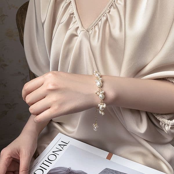 Beaded Charm Bracelets Best Sell Natural Baroque Freshwater Pearl 14K Gold Filled Female Bracelet Hand Jewellery Accessories 230925