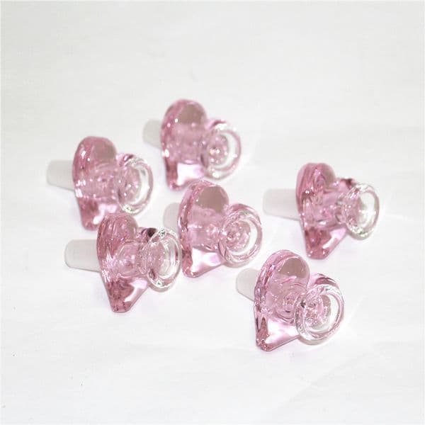 hookah Heart Shape Glass Bowl 14mm 18mm Bong Bowls love Tobacco Bowl Piece Smoking Accessories For oil rig water pipe Bongs