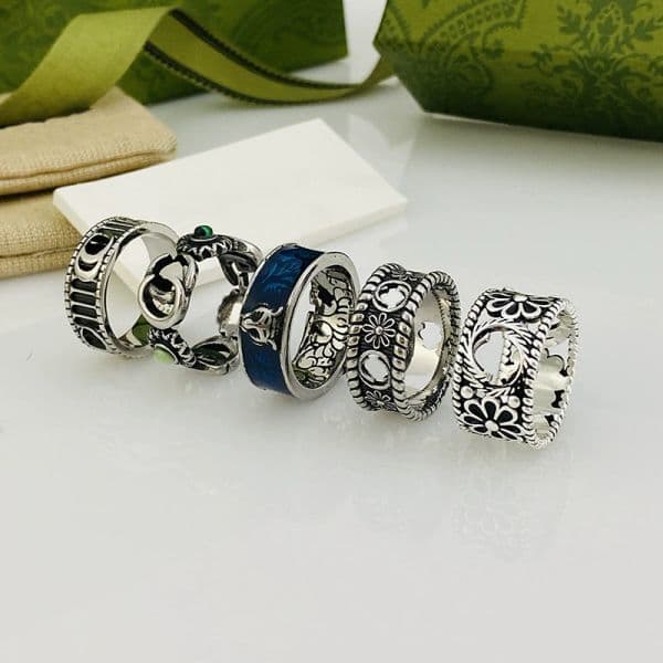 Love G Ring Designer Heart Band Rings for Women Mens Jewelry Fashion Unisex Gold Sier Rose Colors Stainless Steel Lady Party with Green box Size 5-12