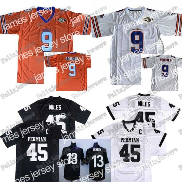 American College Football Wear The Waterboy Movie Adam Sandler 9 Bobby Boucher Boobie Miles 45 Permian High School Friday Night Lights 13 Willie Beame Jersey 34 Bo Jac