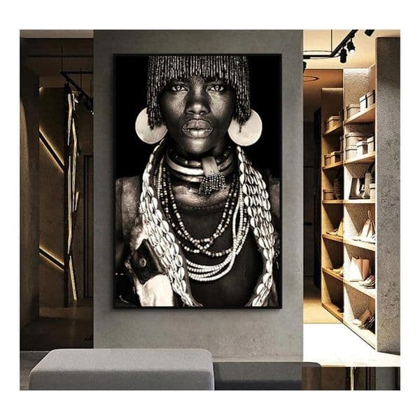 Wall African Paintings Paintings Art Primitive Tribal Women Canvas Painting Modern Home Decor Black Woman Pictures Print Decorative Mura Dhwpx
