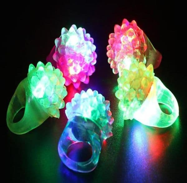 36pcs Strawberry Flashing LED Light Up Toys Bumpy Rings Party Favors Supplies Glow Jelly Blinking Bul3089