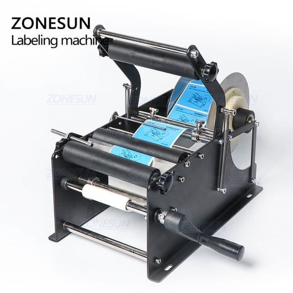 ZONESUN ZS-50P Manual Label Applicator Industrial Equipment for Round Bottle Labeling Machine with Handle Tin Can Tube Packaging
