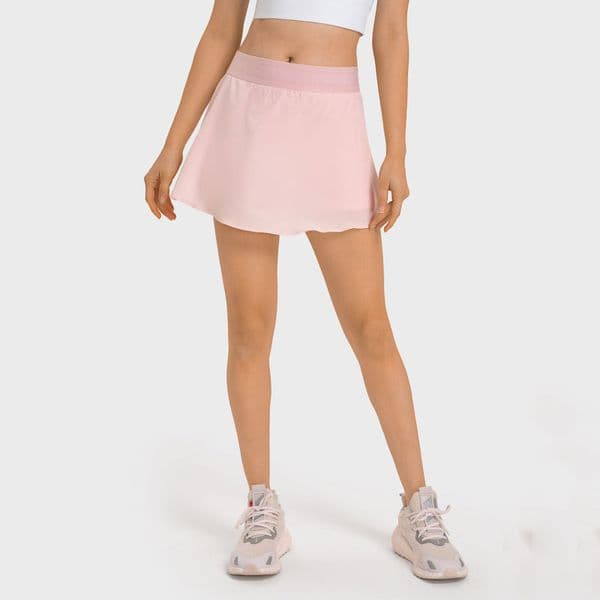 229 Mid-Rise Tennis Skirt Water-Cooled Fabric Lined Skirts Women Cool Built-in Liner Side Pocket Sports Short Skirts