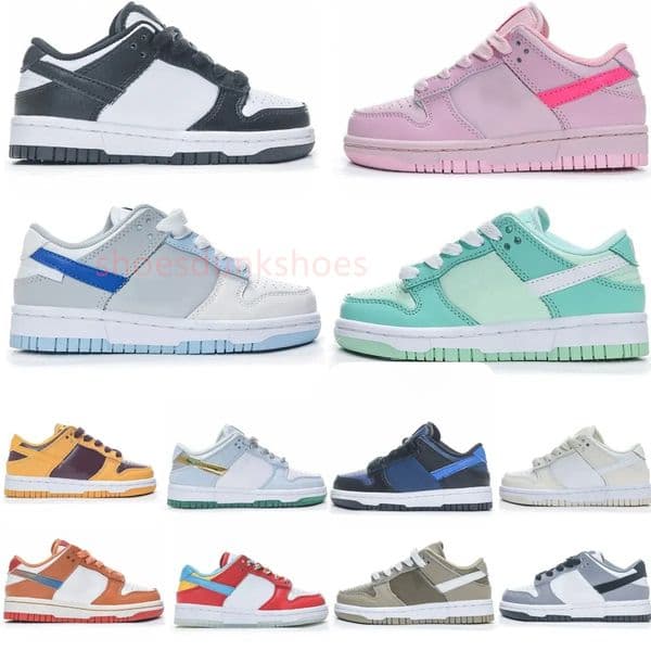 Kids shoes low Toddlers Designer baby Boys Girls Sneakers panda Pink Blue Skateboard trainers infants children youth kid shoe Size 24-35