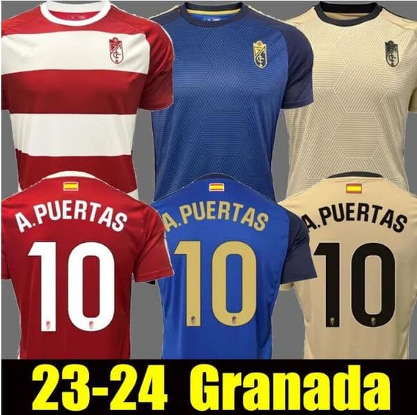 23 24 Granada Cf Soccer Jerseys Callejon A.puertas 25 Weissman Soro Uzuni 20 Vallejo Camiseta 2023 2024 Football Shirts Kit F.diedhiou