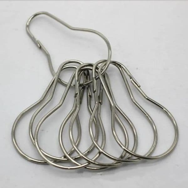 1000pcs New Stainless steel Chrome Plated Shower Bath Bathroom Curtain Rings Clip Easy Glide Hooks fast shipping LL