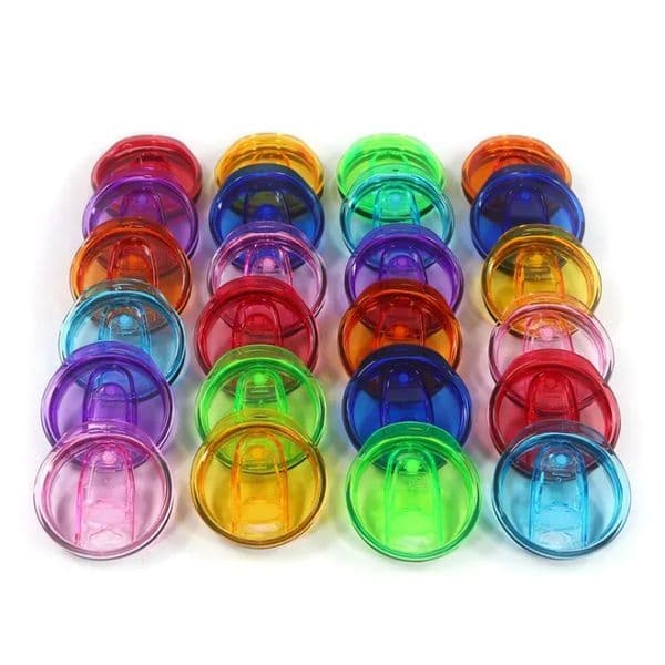 Warehouse Colored Sealing Lids Slide Lids Waterproof Seal Cover Replacement Resistant Spill Proof Covers for 20oz Tumbler Straight Beer Glasses