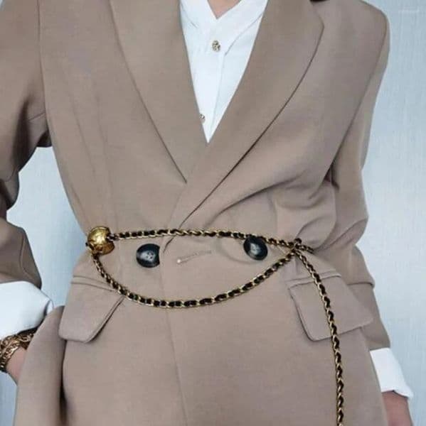 Fashion Belts Designer black white Chain Belt Luxury Waist For Women Suit Ketting Thin Corset Waistband Metal Ceinture Femme