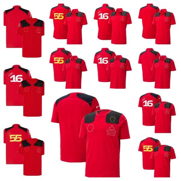 2023 F1 Team uniform No.55 and No.16 Driver T-shirts POLO shirts for men and women plus size racing shirts casual breathable quick-drying clothes