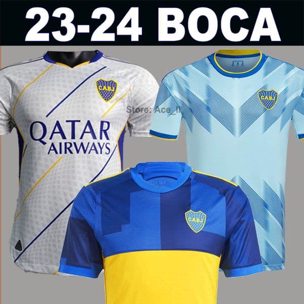 23 24 Boca Juniors Cavani Soccer Jerseys Janson Zeballos 2023 2024 Benedetto Maradona Medina Varela Home Third Special White Football