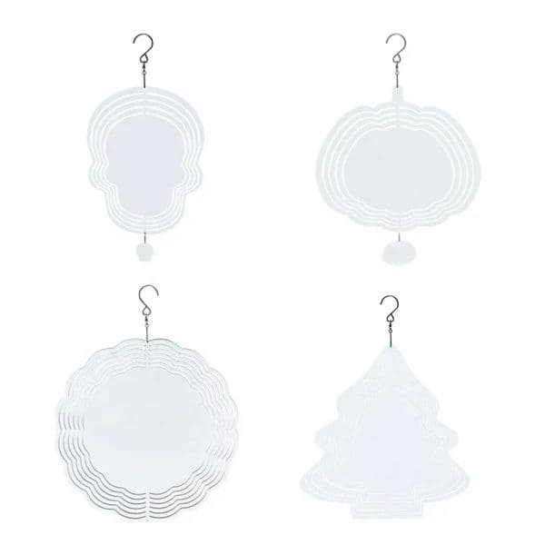 Inch 8 Wholeale Sublimation Blank Wind White Aluminium Metal Hanging Spinner Blan For DIY DOUBLE Side Printable Garden Decoration Craft Ornament S