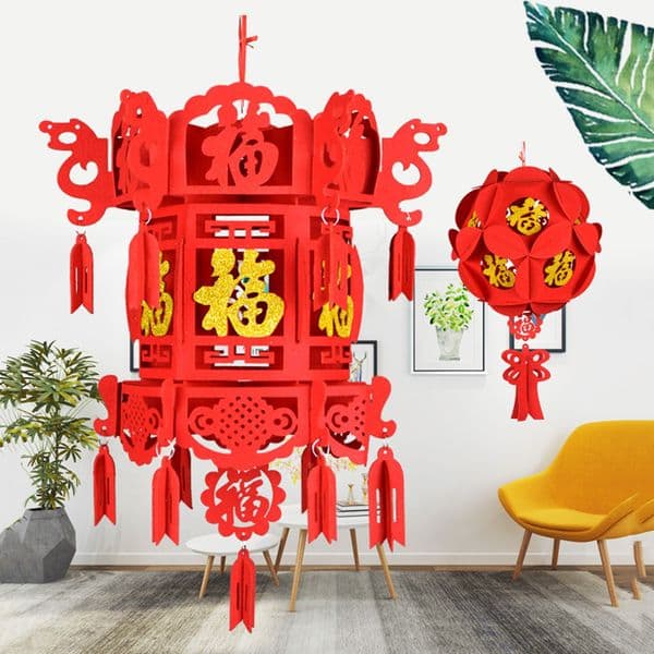 Chinese Lanterns Good Fortune Red Paper Lanterns New Year Festival Wedding Party Decoration Pendant Lantern Ornaments Home Decor