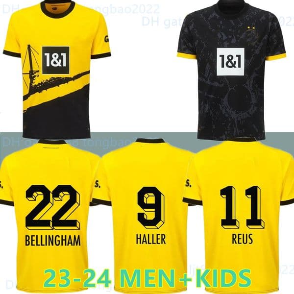 23 24 Reus Reyna Soccer Jerseys 2023 2024 Home Schulz Brandt Bellingham Sancho Haller Shirt Hazard Witsel Malen Kids Kit