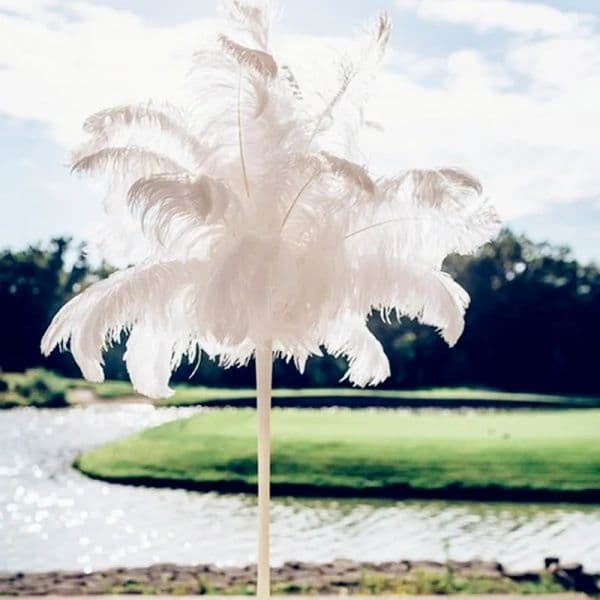 All-match Wedding Table Centerpieces Decor Natural White Ostrich Feathers Plume Centerpiece for Party Decoration Props
