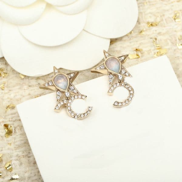 2025 Luxury quality Charm stud earring with star shape and diamond in 18k gold plated have box stamp PS3887
