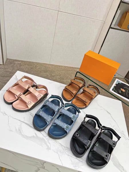 Paseo flat comfortable sandals Women's printed denim canvas casual sandal size 35-42