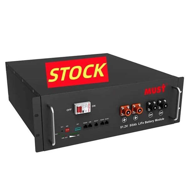 MUST EU Warehouse 12.8v 100ah 150ah 300ah lifepo4 pack 12v 200ah 220v ups 5kwh 10kw solar server rack lithium battery 48v 100ah