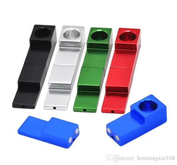Metal magnet square folding metal pipe smoking pipe