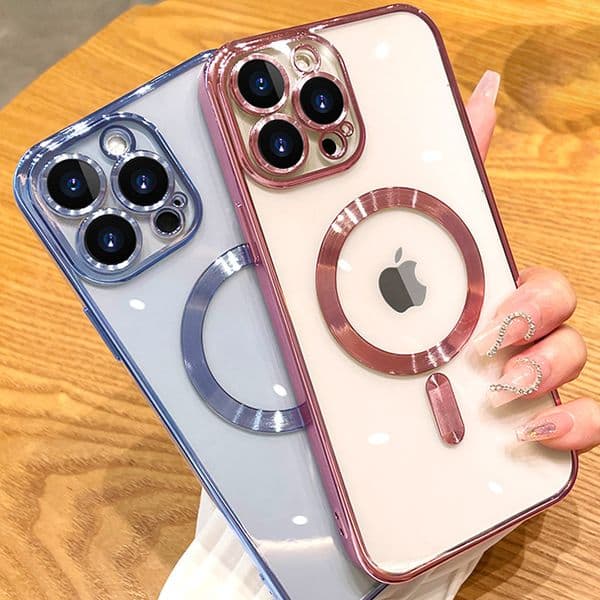Clear Magsafe Magnetic Cases Soft TPU Silicone Shockproof Cover With Camera Lens Film Protector for 15 14 13 12 11 Pro Max iPhone 16pro 16plus 16 pro max