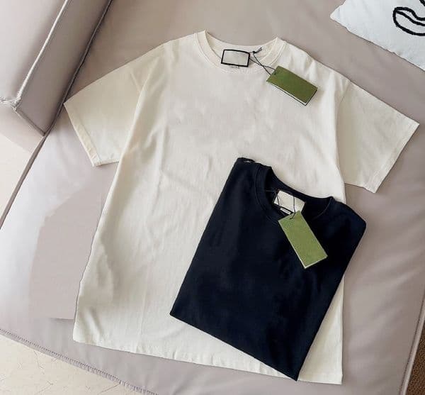 Super High Quality Italy Designer T Shirt 100% Cotton Mens Womens Crew Neck Letters Printed Black White T-Shirt Tops