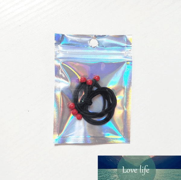 Quality 7x10cm Small Gift Hologram Packaging Plastic Bags with Hanger Hole Flat Bottom Zip Lock Sealing Packing Bags