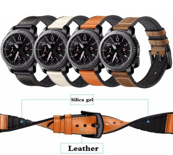 Leather strap For Gear S3 Frontier Samsung Galaxy watch 46mm 42m huawei watch gt strap 22mm watch band correa bracelet belt 20mm C