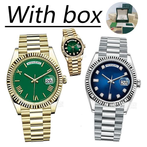 DAY Week mens watches automatic machine 40mm Gold 904L stainless steel strap sapphire With diamond ST9 hidden Aik folding buckle waterproof king Dhgates watch