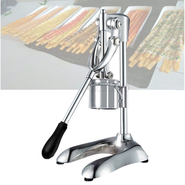 Manual Long French Fries Maker Machine Stainless Steel Potato Strips Machine Fried Chips Squeezer Extruder 12 Holes
