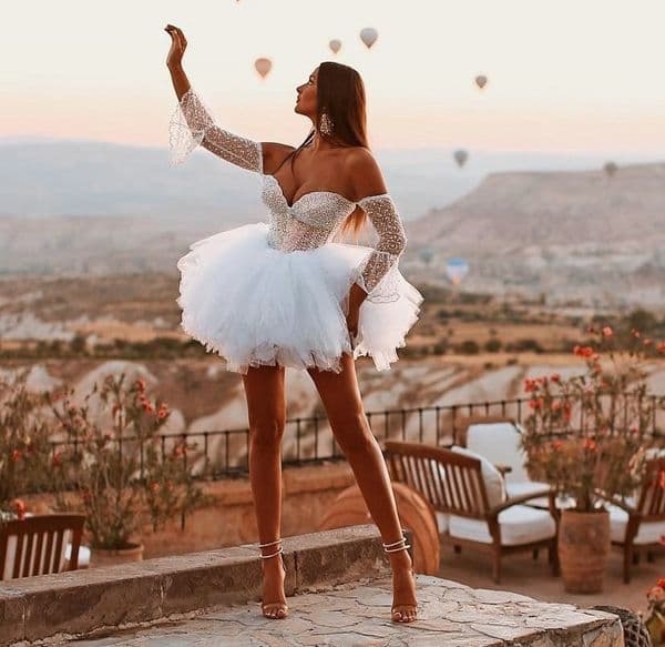 White Short Pagenat Prom Dresses 2023 Sweetheart Corset Puffy Skirt Sparkling Sequined Women Evening Gala Gowns Robe De Soiree