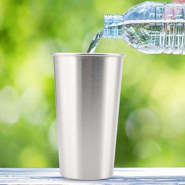 100pcs/lot 500ml Stainless Steel Cups With Juice Beer Glass Portion Cups 16oz Tumbler Pint Metal Kitchen Bar Large Drinking Mug