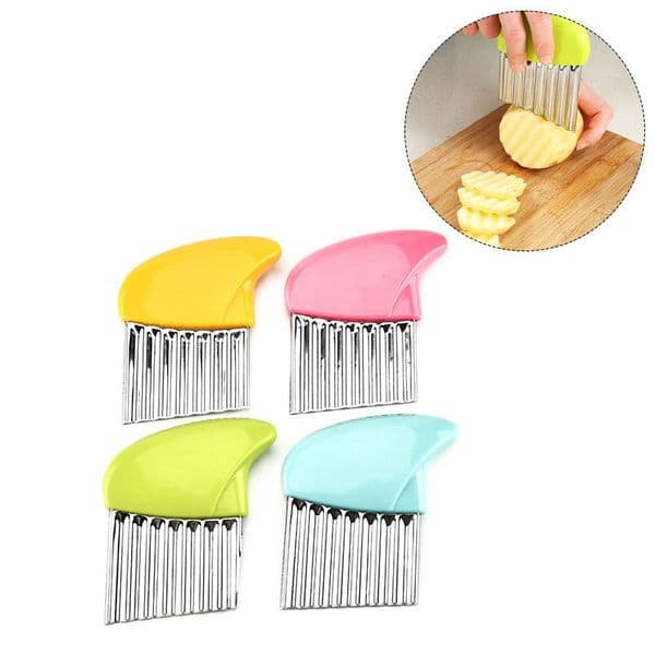 Multifunction Potato Cutter Chips Kitchen Accessories Tool French Fry Maker Peeler Cut Dough Fruit Vegetable Potato Chopper Knife Crinkle Wavy Slicer JY0098