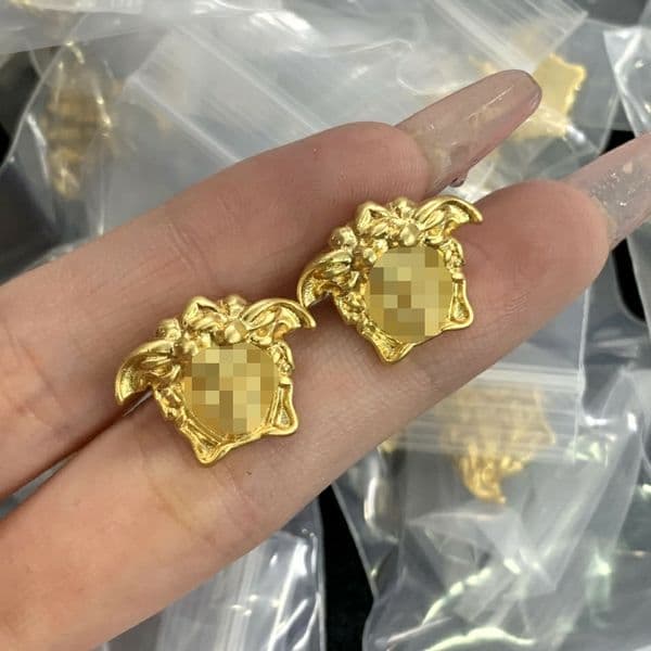 Designer Earrings ear studs Dangle Chandelier Stud New Fashion Ear Studs Greece Meander pattern Medusa portrait sculpture pendant women