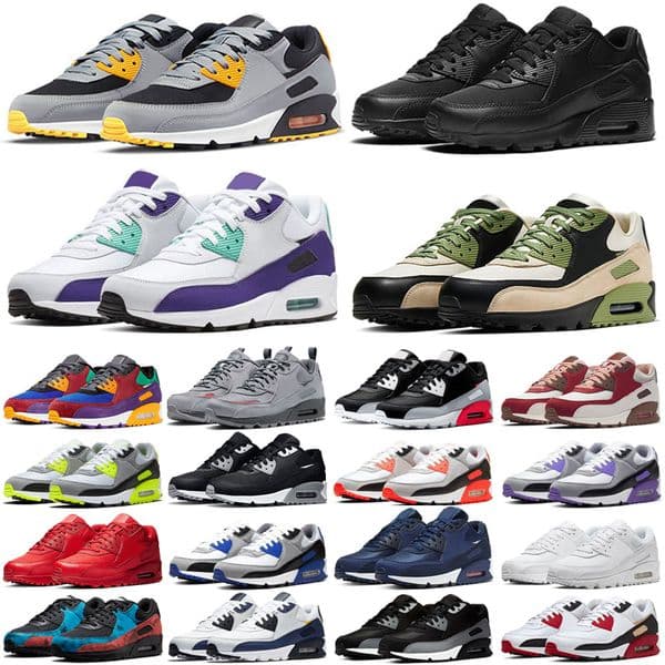 Classic 90 Mens Running Shoes OG Triple White Black Wolf Grey Polka Dot Infrared Supernova Total Orange Lahar Escape Hyper Grape Royal Women Sneakers Free shipping