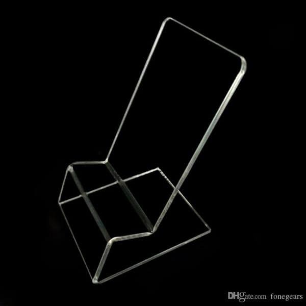 Clear Acrylic Cell Phone Display Stands Holders Mounts for Apple iPhone 17 Pro Max 16 Plus Samsung S25 S24 Ultra Transparent Universal Mobile Kickstands Stents