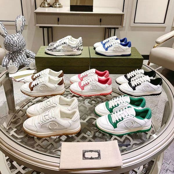 23SS Season Mens MAC80 Sneaker Shoe A discreet Interlocking G Embroidery Black And White Leather Retro-Inspired Sneaker Design Womens MAC80 Sneaker