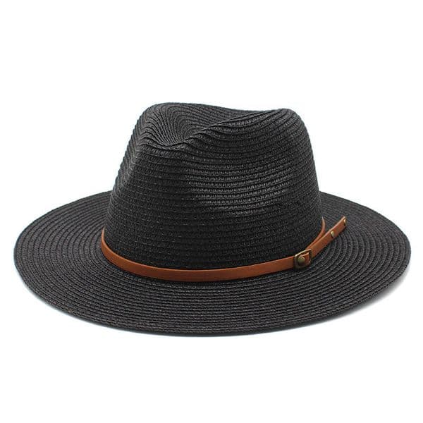Spring and summer sun protection outdoor shade Panama hat white flat brim vintage jazz top hat men's and women's straw hats