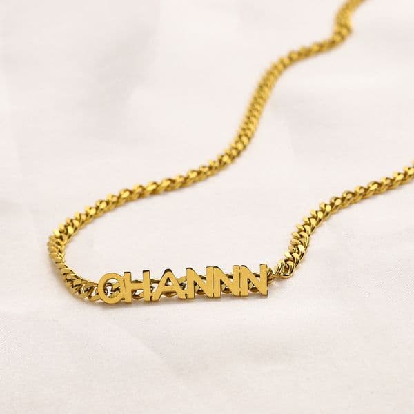 Designer Gold Plated Necklace for Women Party Brand Letter Choker Chain Copper Necklaces Jewelry Accessory High Quality 20style s