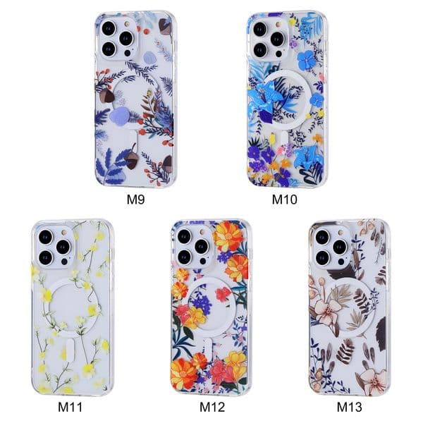 Premium IMD Flower Magnetic Phone Cases for iPhone 14 13 12 Pro Max Plus with Stong N52 Magnets