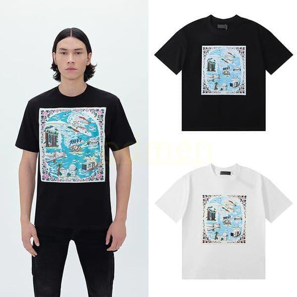 High Street Hip Hop T Shirt Womens Printing Pure Cotton Shirt Couples Clothing Shorts Sleeve Clothes S-XL