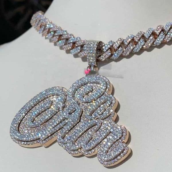 necklaces Custom Moissanite Alphabet Pendant Hip Hop Full Diamond Charm S925 Chain Rap Accessories for Men and Women silver fashion jewelry
